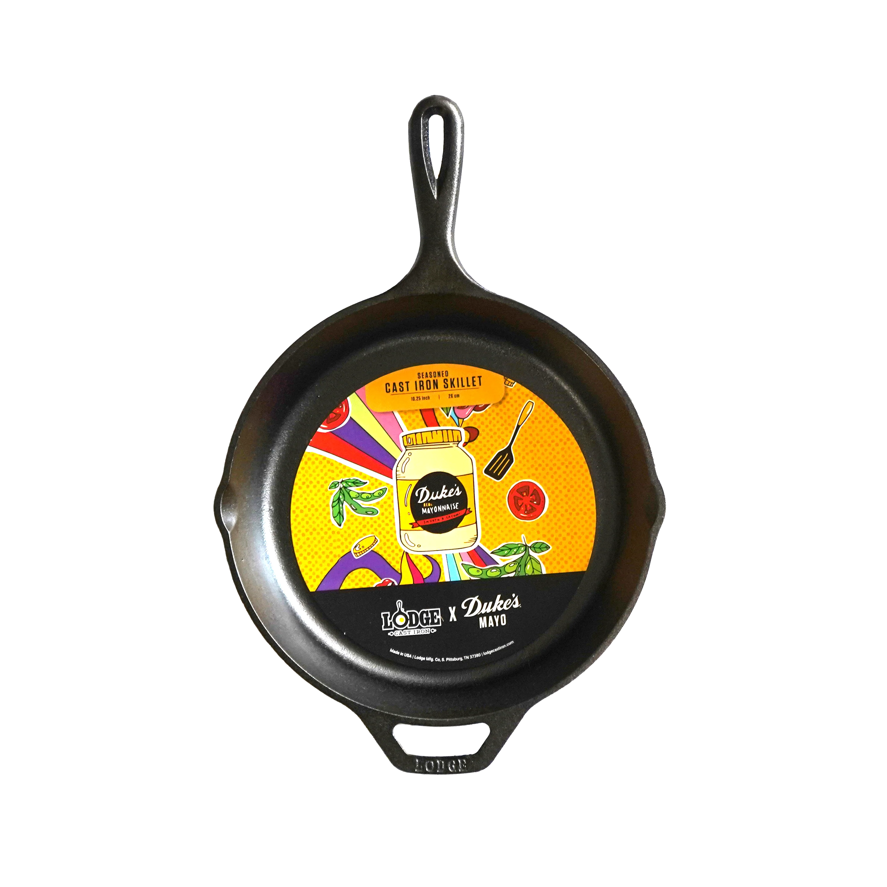 10.25 Inch Seasoned Duke's Mayo x Lodge Cast Iron Skillet - Image 4