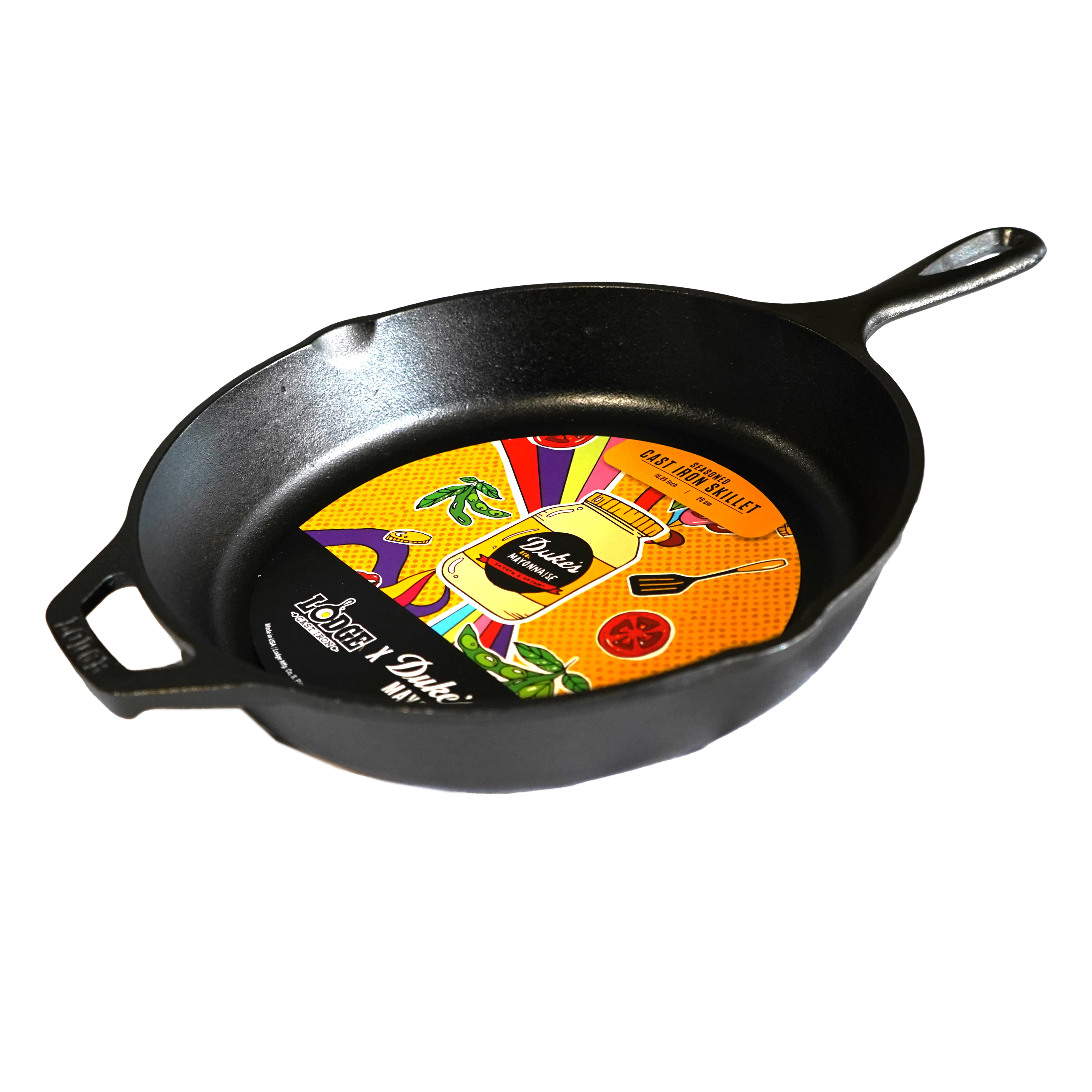 10.25 Inch Seasoned Duke's Mayo x Lodge Cast Iron Skillet - Image 5